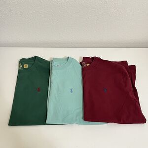 Polo Ralph Lauren Boys Cotton Jersey Crewneck Tees Lot of 3 Size Large 14-16